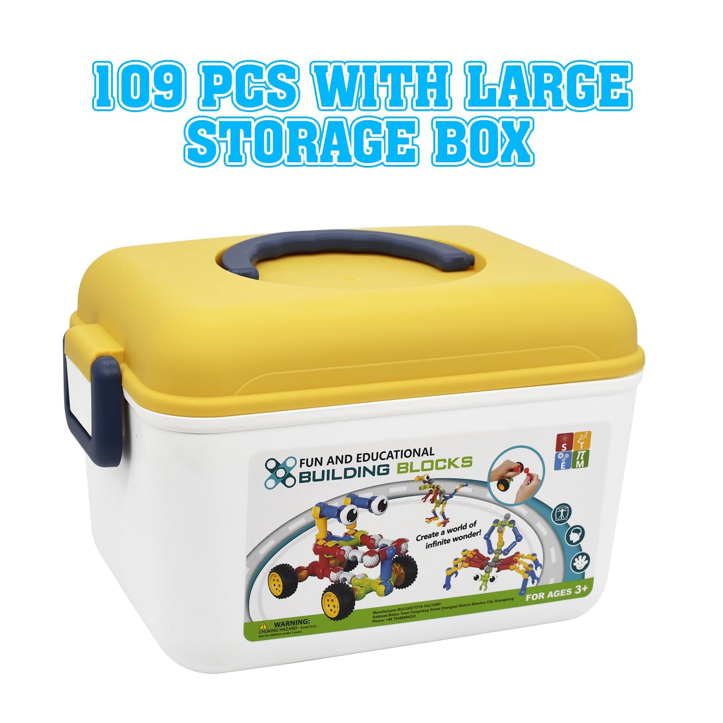 Huaker 109-Piece STEM Building Toys for Kids 3-12 | Creative Blocks