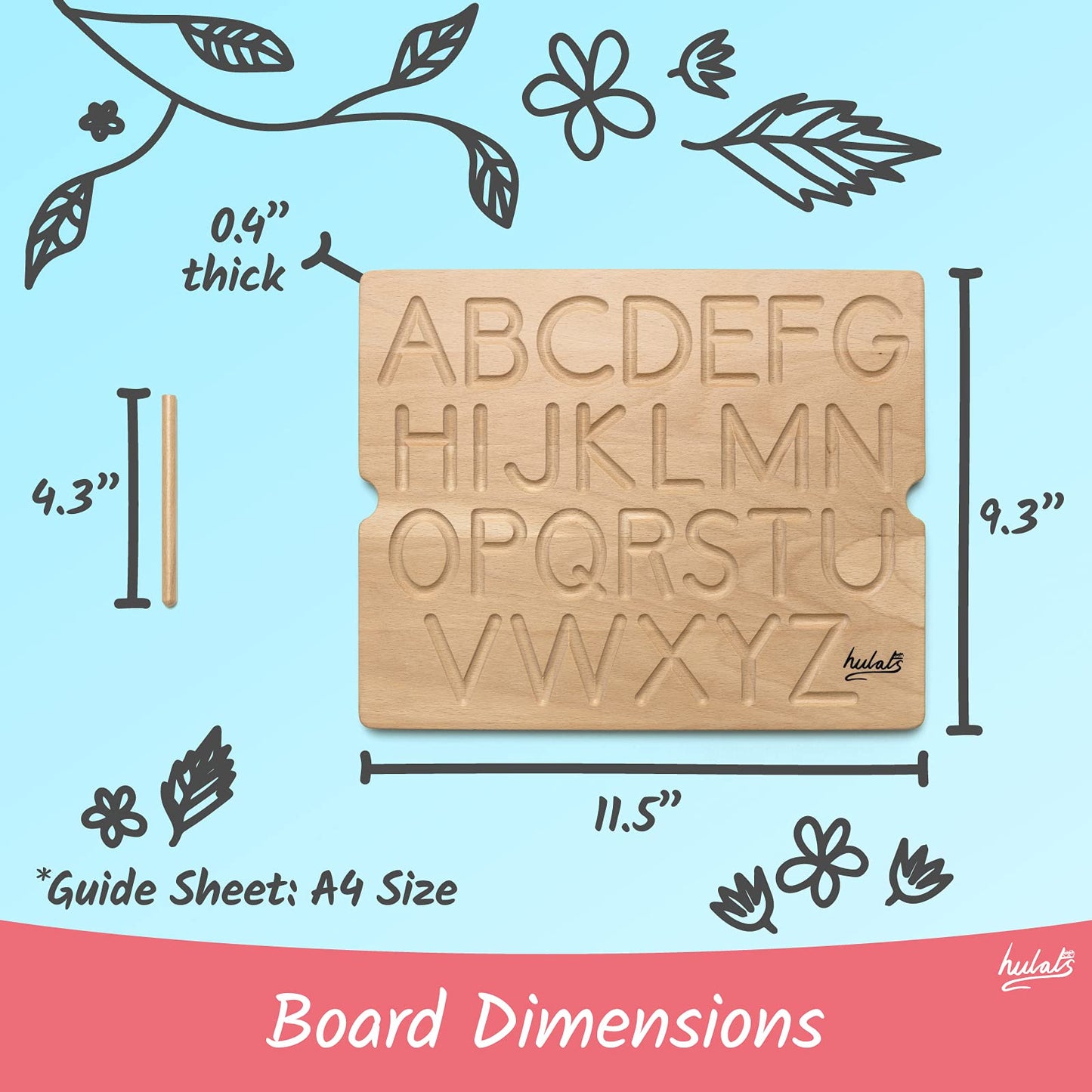 Hulats Learn to Write: Wooden Alphabet Tracing Boards for Ages 3-5