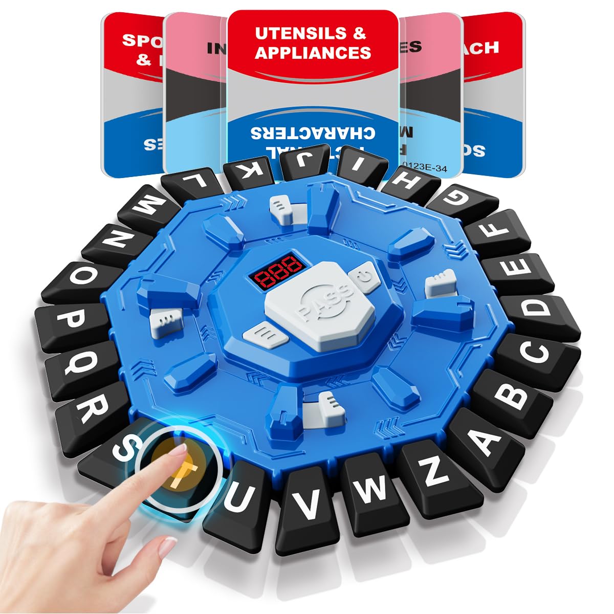 Humzo Word Game | Family Word Game with Display Timer, 2 Modes, 24 Letters, 2-8 Players