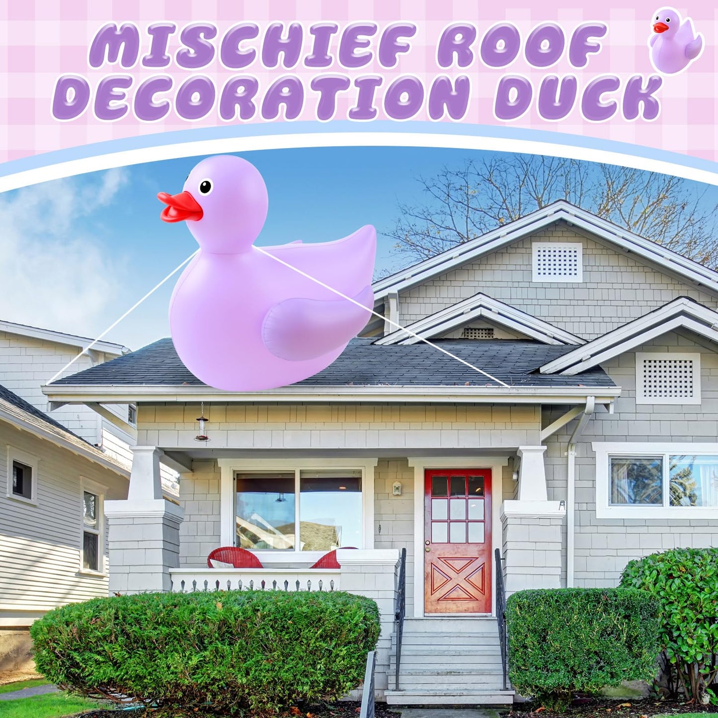 Hungdao 1 Pack Giant Inflatable Duck – 4ft Purple Pool Float for Summer Parties