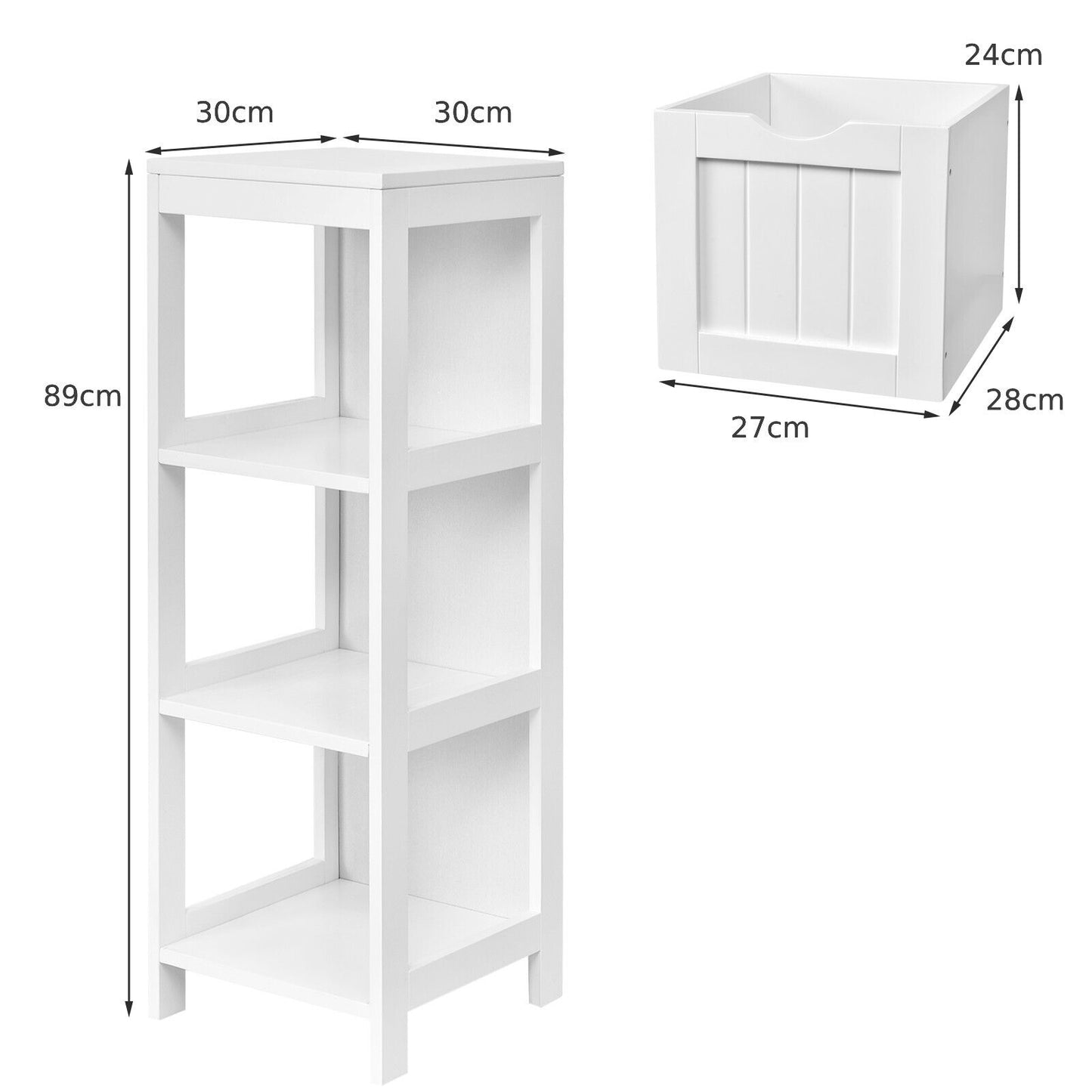 Bathroom Storage Cabinet with 2 Removable Drawers and Open Shelf-Black