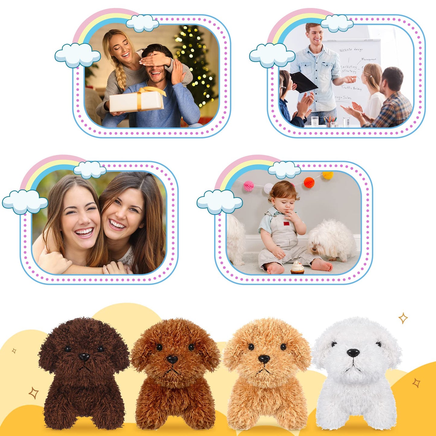 HyDren 30 Pcs Multicolor Puppy Plush – Mini Stuffed Dogs Bulk for Kids