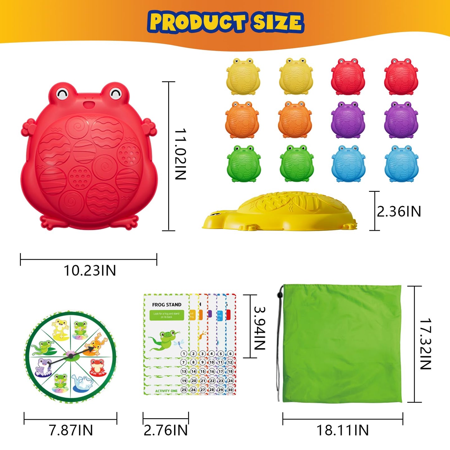 HYES Stepping Stones for Kids – 12-Piece Non-Slip Balance Stones for Indoor/Outdoor Play