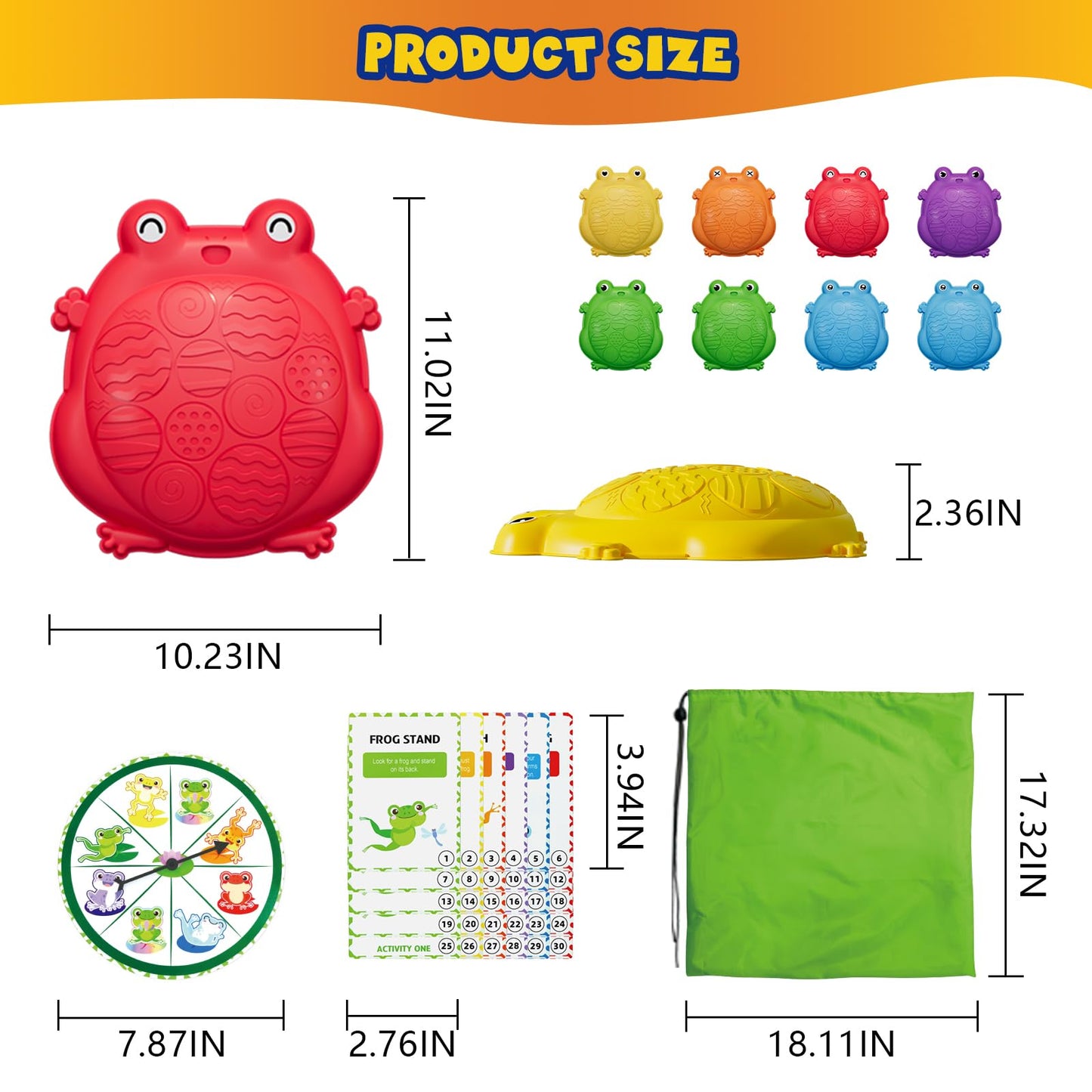 HYES Stepping Stones for Kids – 8-Piece Non-Slip Balance Stones for Indoor/Outdoor Play (Ages 3-5)