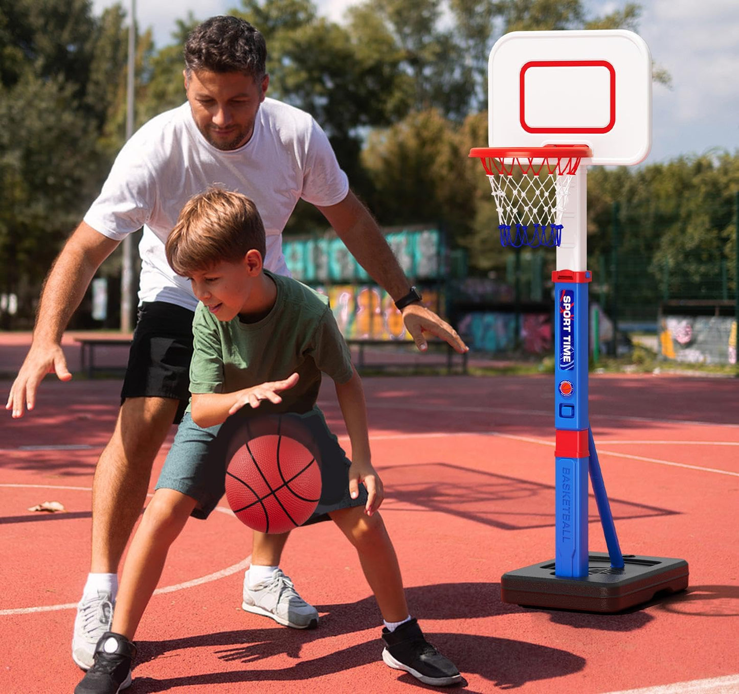 HYES Toddler Basketball Hoop — 55-Inch Adjustable Height for Indoor/Outdoor Play