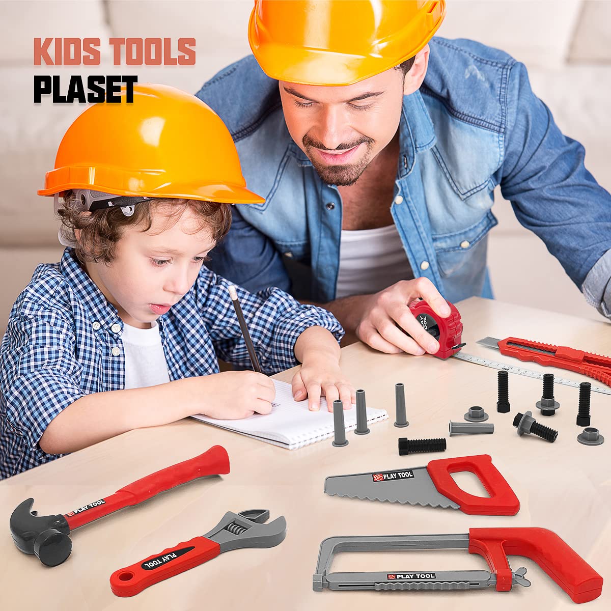 HYRENEE Kids Tool Set – 48-Piece Toolbox with Electric Drill