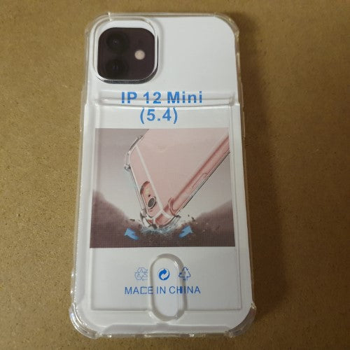 Soft TPU Clear Case With Card Slot - For iPhone 12 Mini