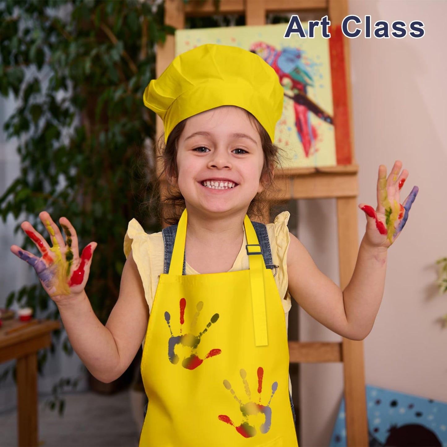 IAGBIBUI Kids Apron and Chef Hat Set – 16-Piece Rainbow Color Kitchen Playset for Ages 6-13