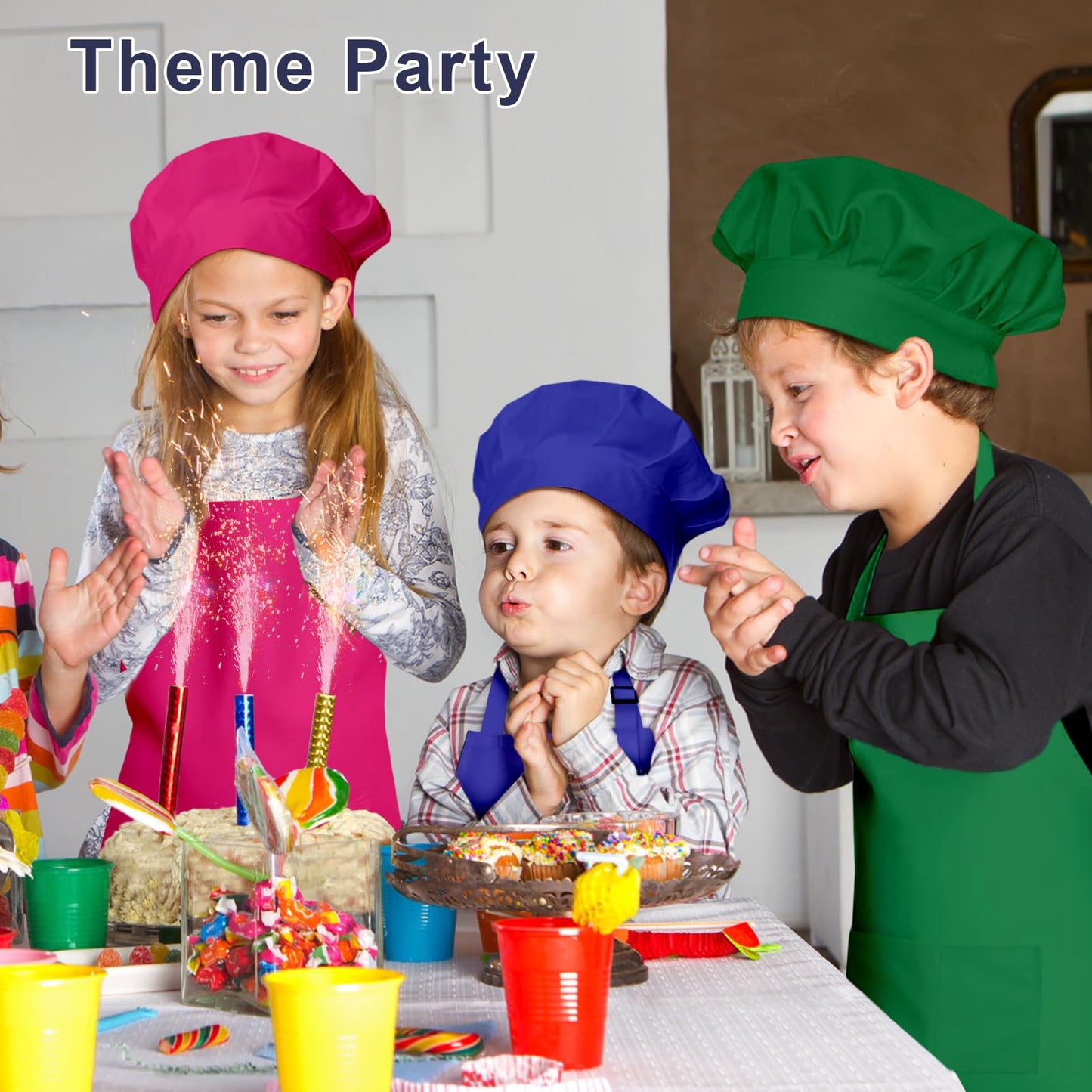 IAGBIBUI Kids Apron & Chef Hat Set – 24-Piece Adjustable Cooking & Art Kit (6-13 Years)
