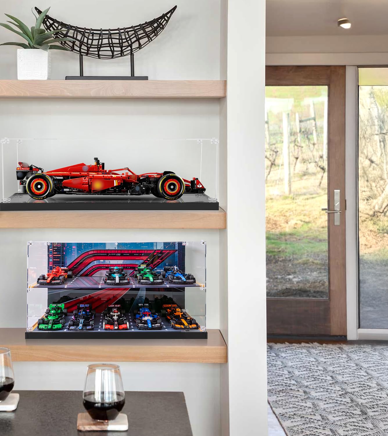 iCUANUTY Acrylic Display Case for LEGO Speed Champions F1 10-in-1 Collector's Pack – Dust-Proof, 20.07 x 9.44 x 10.23 in
