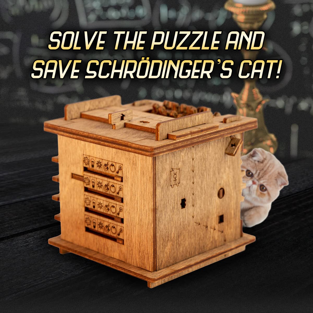 iDventure Cluebox Schroedingers Cat - 3D Escape Room Puzzle Box for 1-2 Players