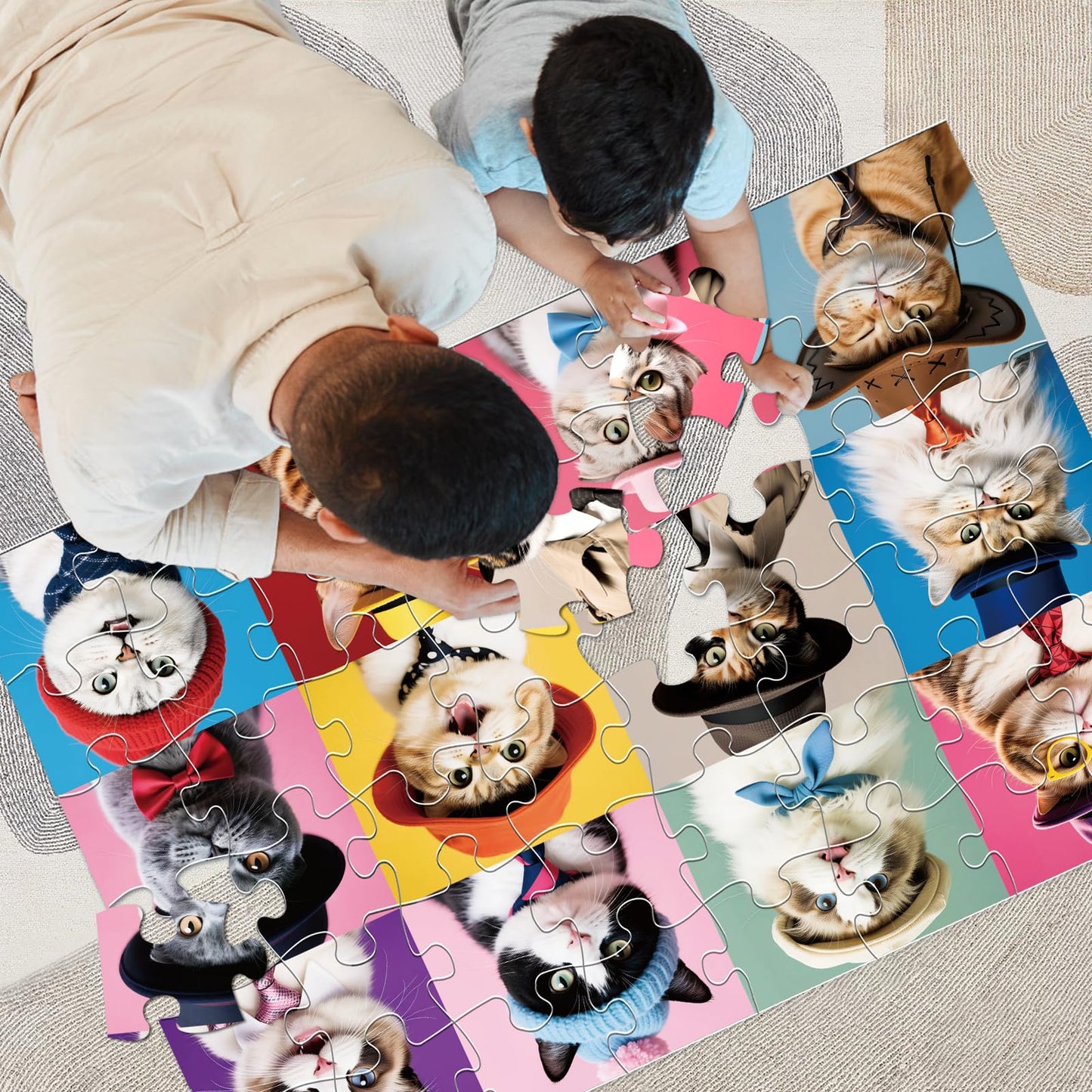 IFLOVE Jumbo Cat Floor Puzzle – 48-Piece Educational Jigsaw for Kids 3-8 | Gift Idea