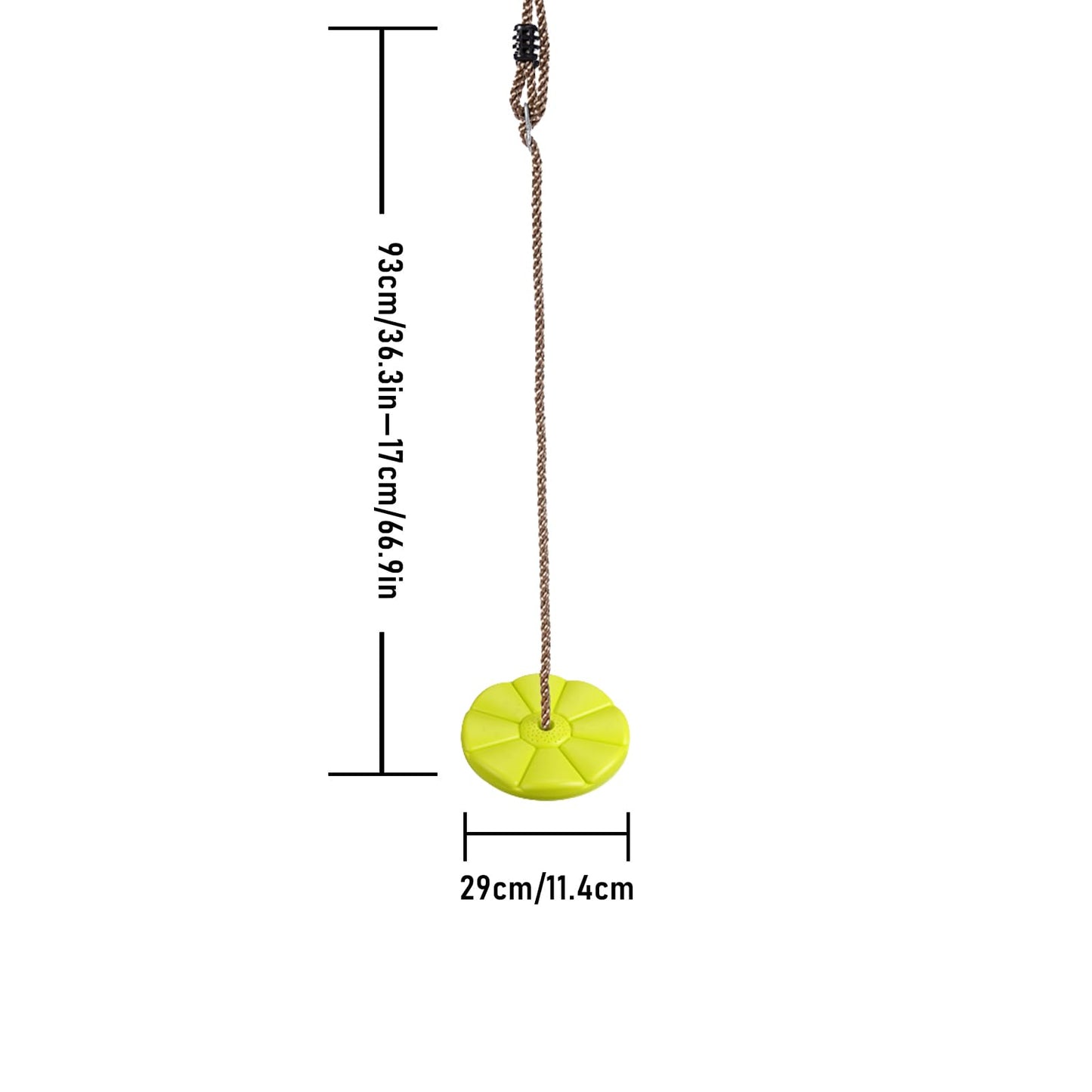 IFOYO Tree Swing Disc – Round Kids Swing Seat for Outdoor Backyard, 220 lbs, Yellow