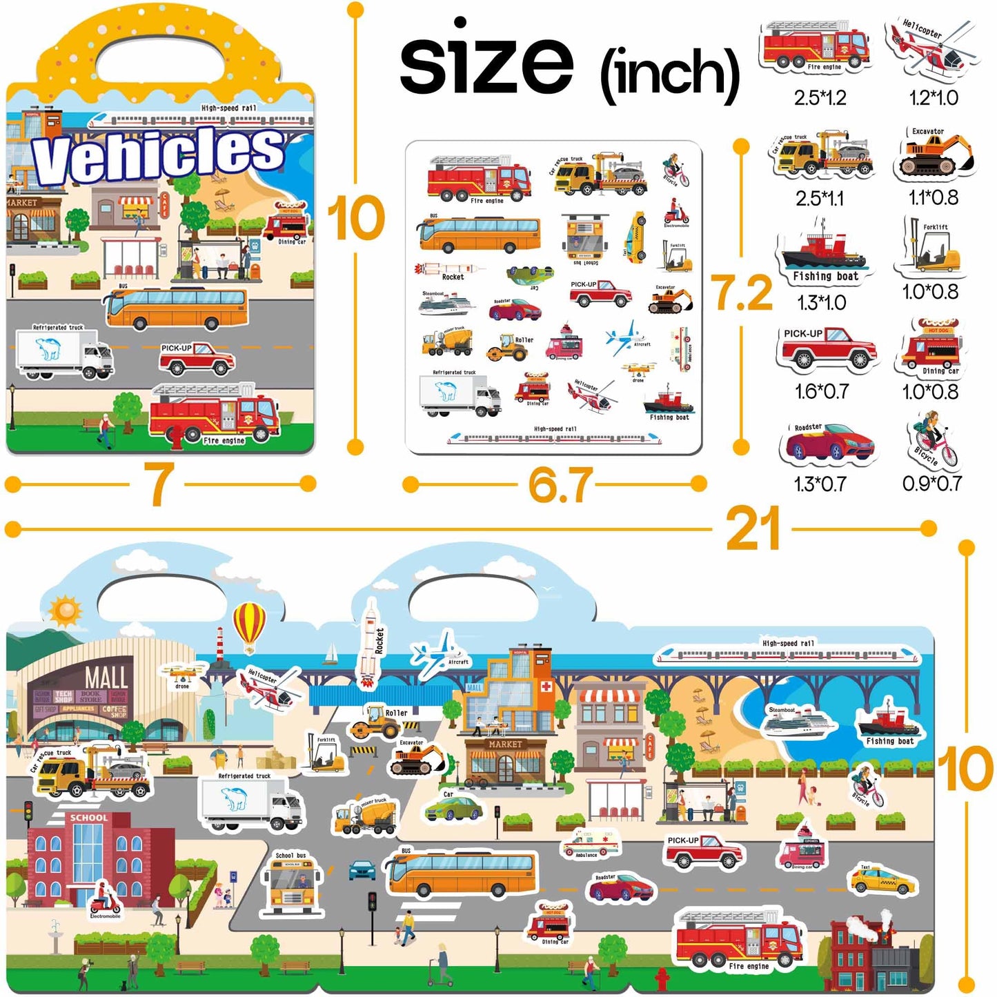 iGetooy 4 Sets Sticker Books for Toddlers – Jelly Reusable Sticker Books for Travel & Learning
