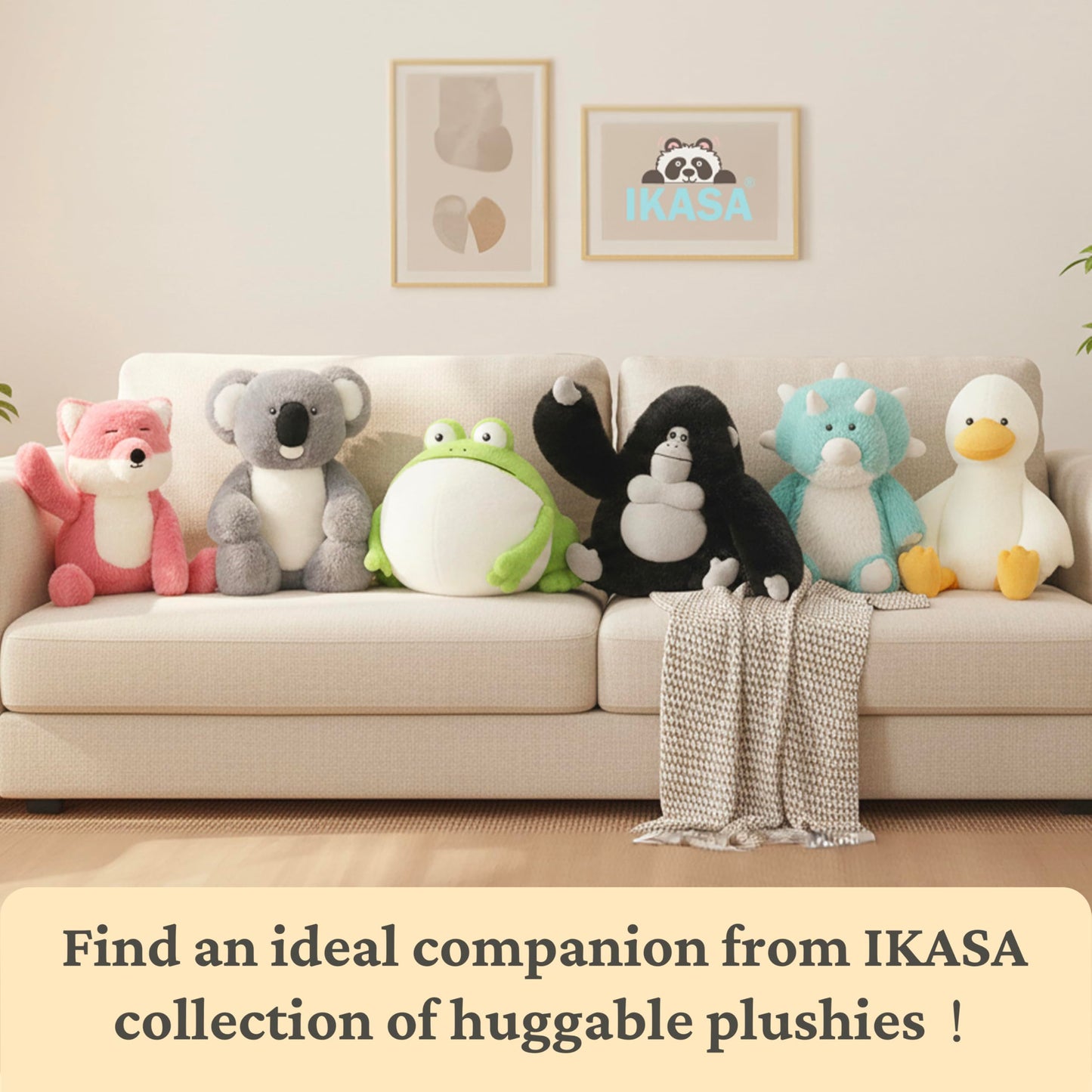 IKASA Monkey Plush Toy – 12.5-Inch Soft Plushie for Hugs & Decor