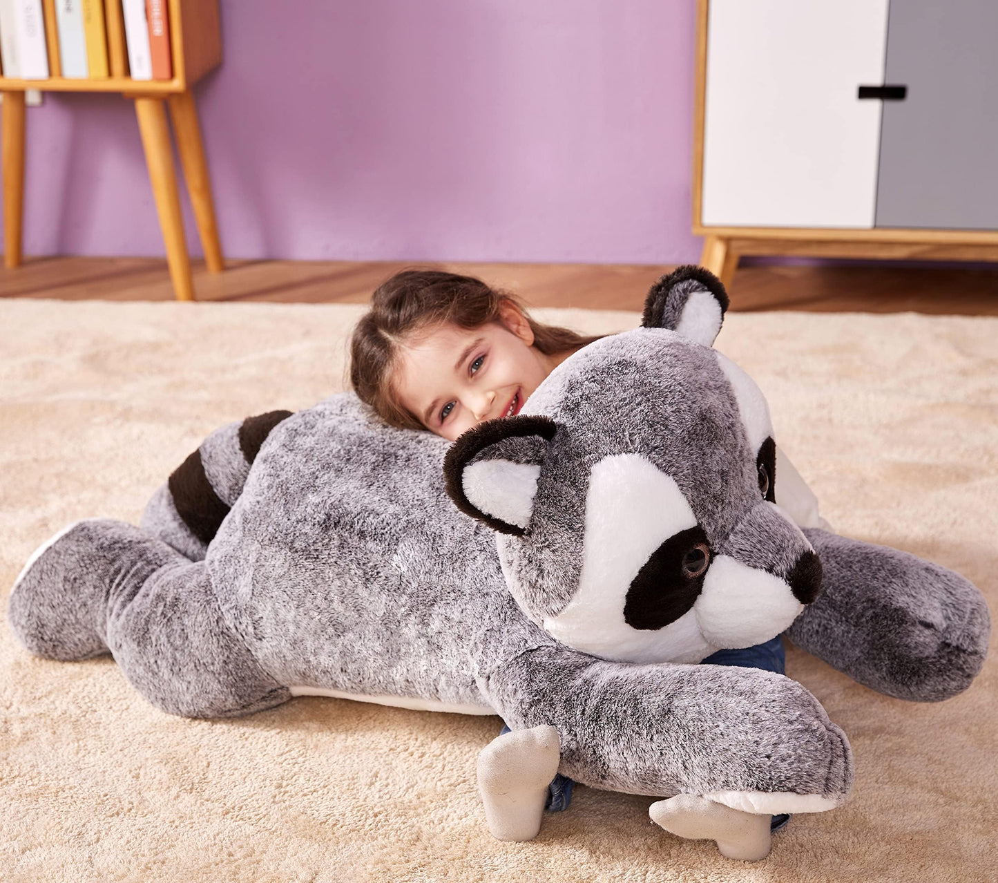 IKASA Giant Raccoon Plush Toy – 30-Inch Ultra-Soft Hugging Raccoon