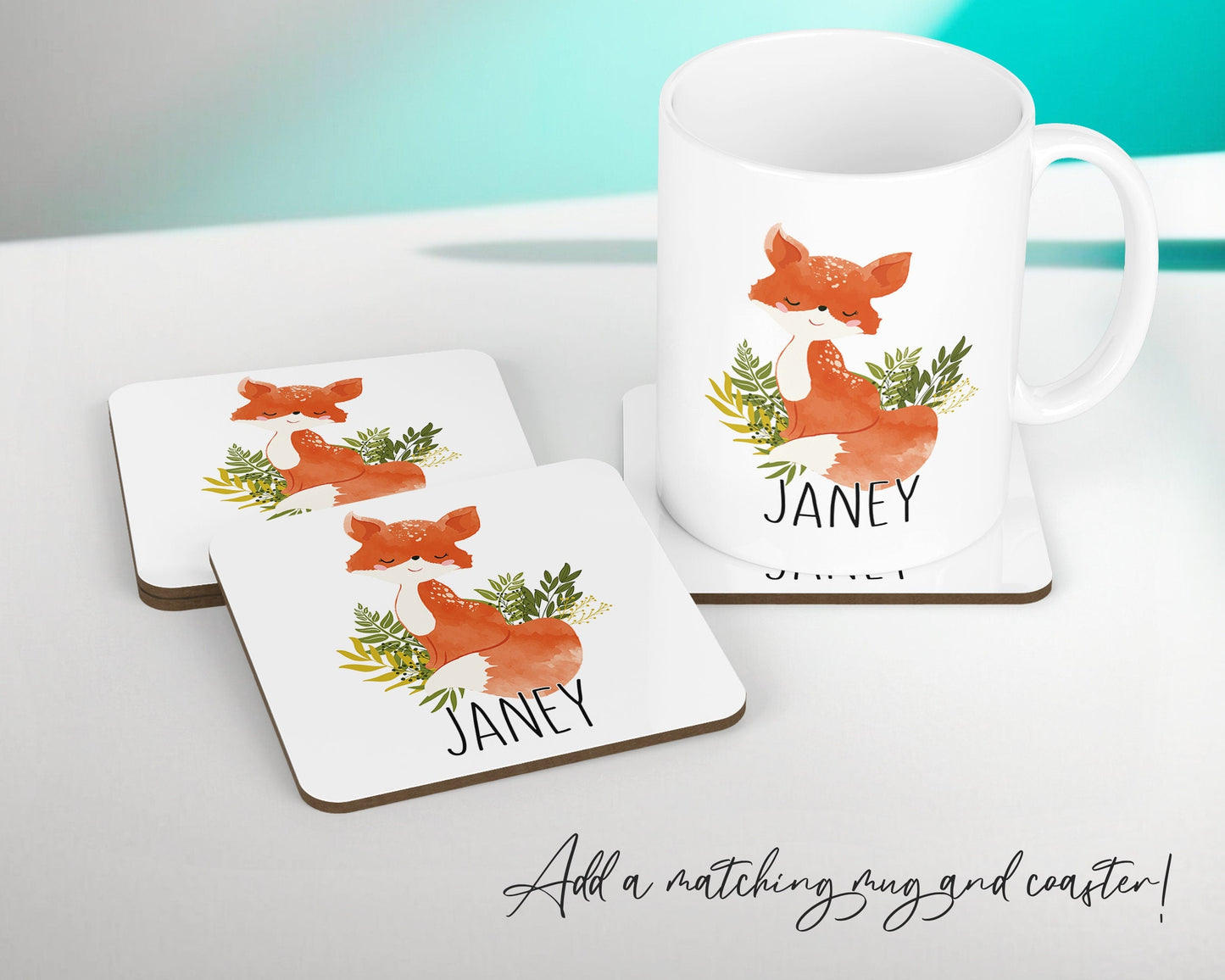 Personalised Fox Cushion Gift Printed Name Design - Cushion Throw Pillow Gift For Him/Her Sitting Room Bedroom Birthday Christmas Gift CS476