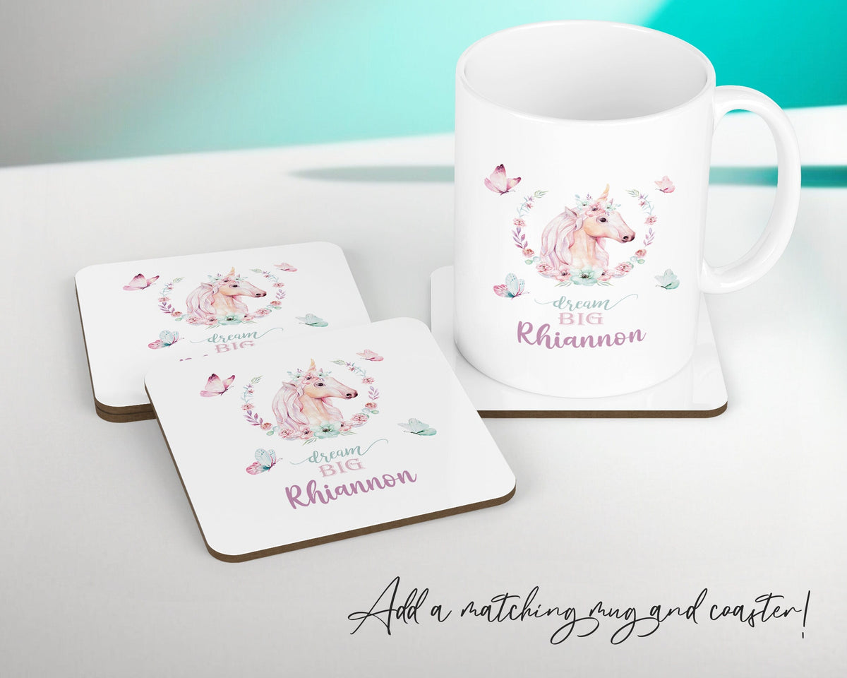 Personalised Unicorn Butterfly Cushion Magical Gift Printed Name Design - Pillow Gift For Girls Bedroom Decor For Her Birthday Gift CS263