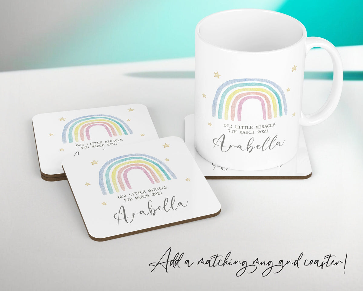 Personalised Baby Cushion New Baby Gift Rainbow Printed Name Design - Pillow Gift For Girls Boys Nursery Bedroom Decor Gift CS244