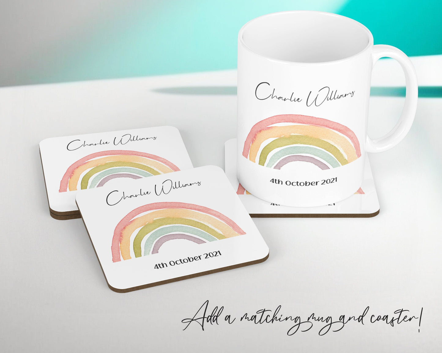Personalised Rainbow Cushion Magical Gift Printed Name Design New Baby Gift - Pillow Gift Girls Bedroom Decor For Birthday Gift CS322