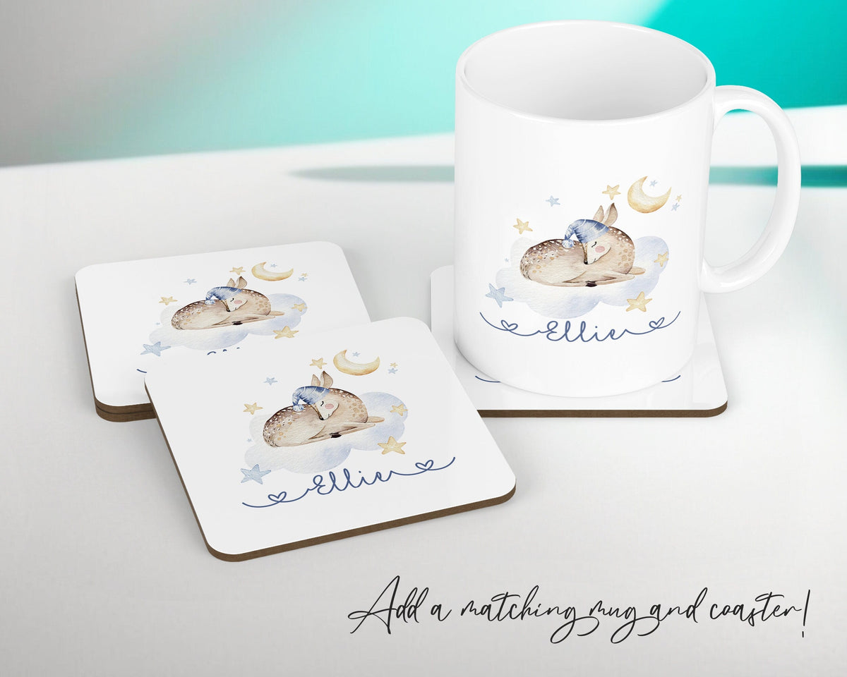 Personalised Moon Deer Cushion Magical Gift Printed Name Design New Baby Gift - Pillow Gift Girls Bedroom Decor For Birthday Gift CS381