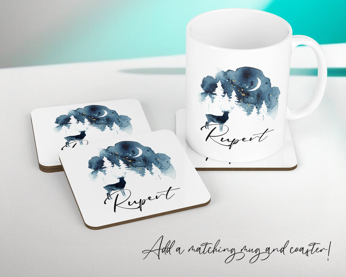 Personalised Deer Cushion Gift Printed Name Design - Cushion Throw Pillow Scenic Nature Gift For Mum Dad Friend Bedroom Gift CS503