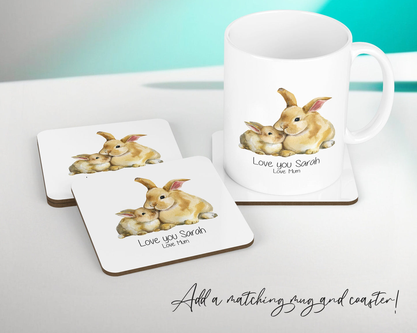 Personalised Bunny Rabbit Mothers Day Cushion Gift - Throw Pillow From Kids Son Daughter Girl Boy Mummy Mother CS126