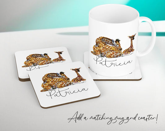 Personalised Giraffe Cushion Gift Printed Name Design - Cushion Throw Pillow Gift For Mum Dad Friend Bedroom Birthday Christmas Gift CS162