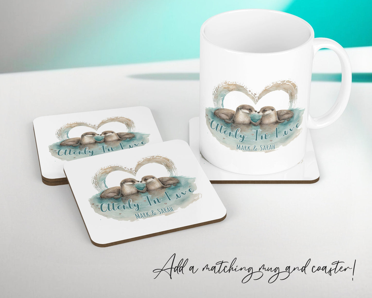 Personalised Valentines Day Otters Cushion Gift - Otterly In Love Cushion Throw Pillow Gift For Him Her Boyfriend Girlfriend Gift CS512