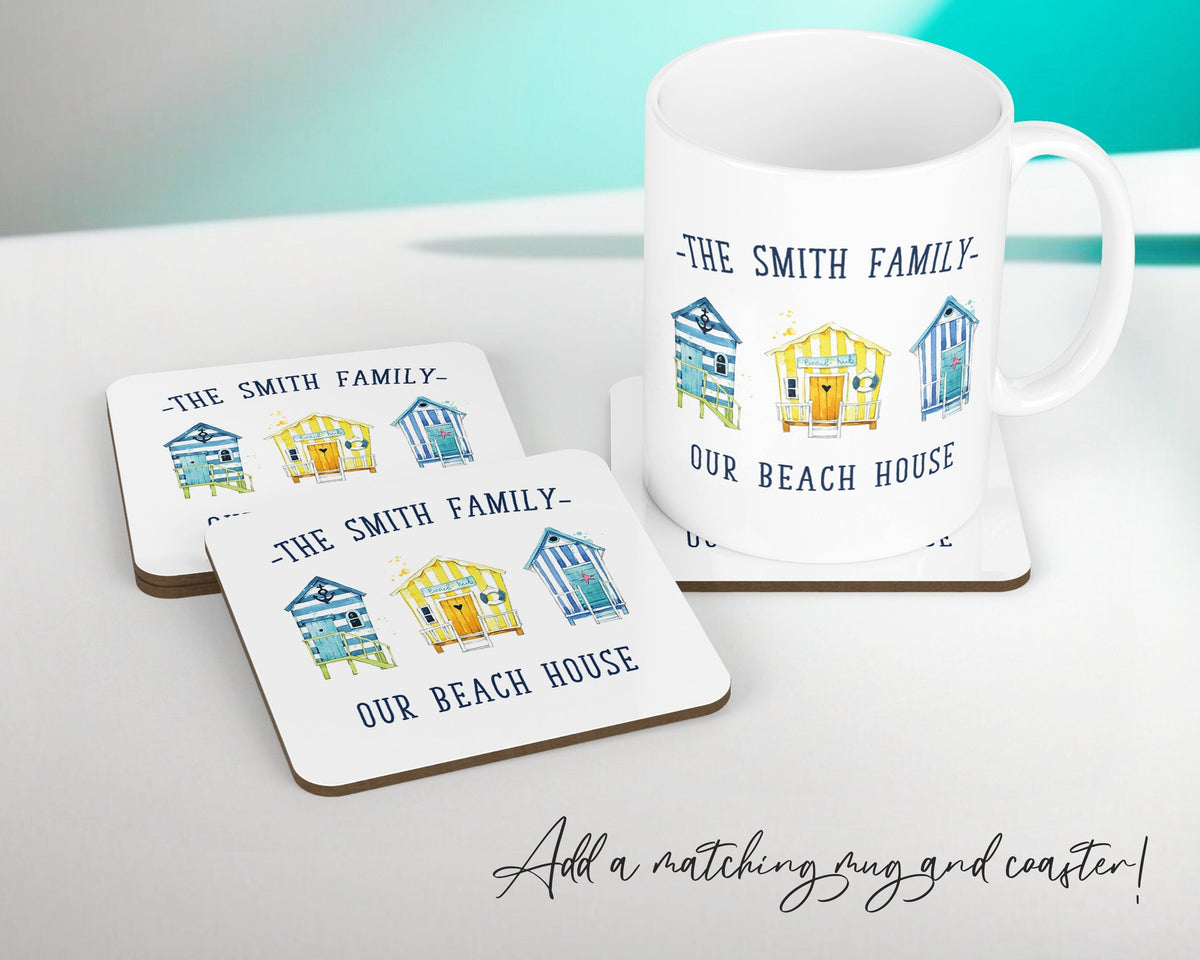 Personalised Beach House Cushion Gift Printed Name Design - Throw Pillow Gift For Family Beach House Gift For Mum Dad Christmas Gift CS201