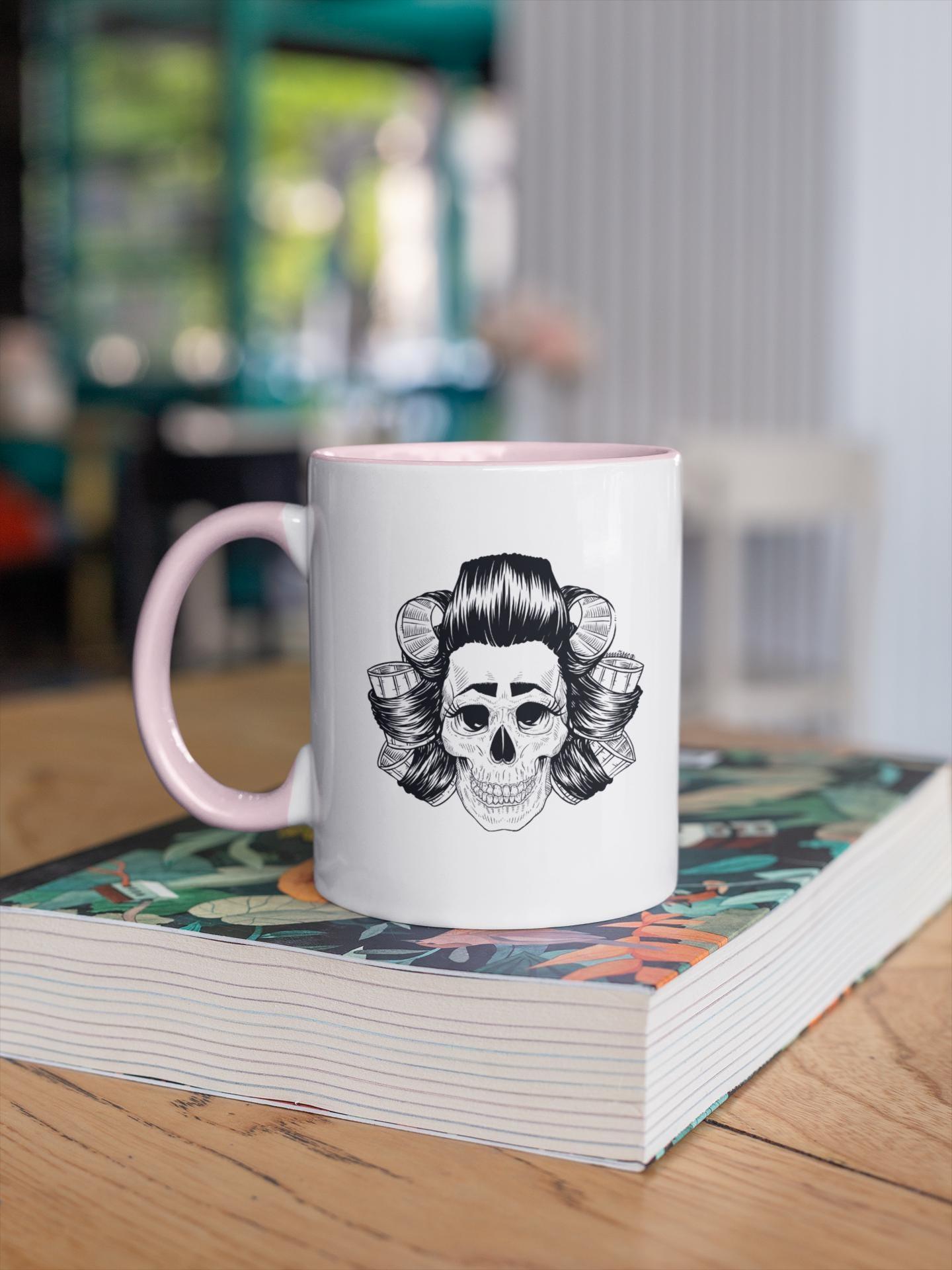 Scouse Bird Skull In Rollers Mug