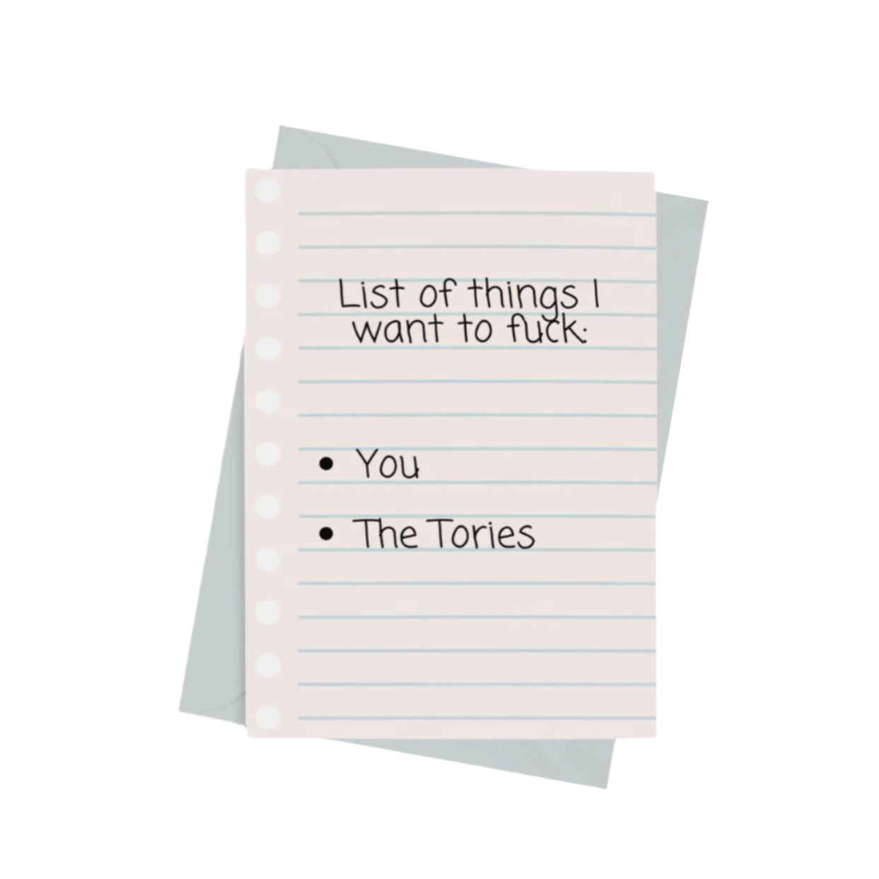 List of Things I Want to Fuck Valentines Card