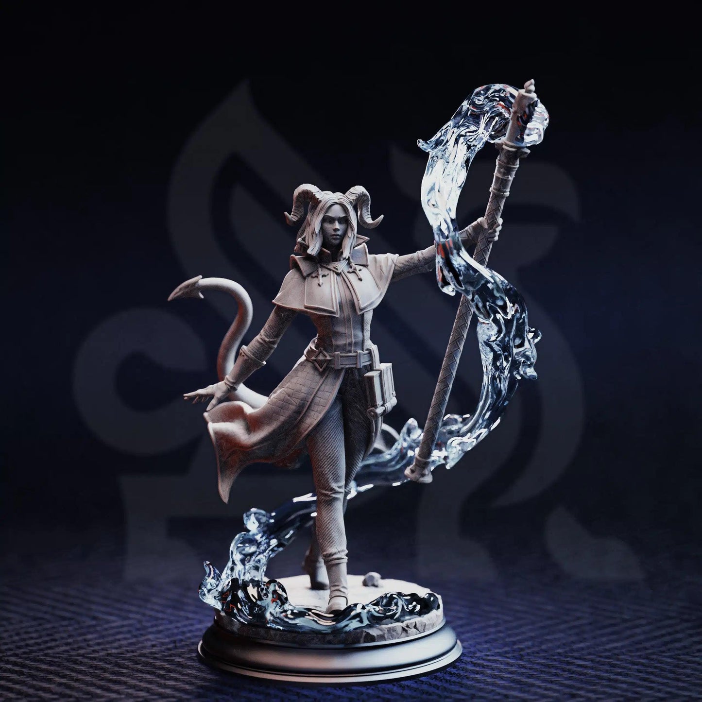 Aria the Faithful – Tiefling Sorceress - 3D Printed Sorcerer Character Miniature