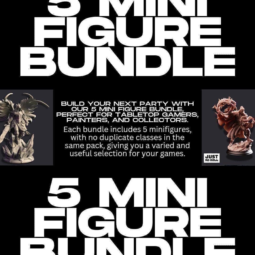 5 D&D Miniature Bundle – Mixed Classes