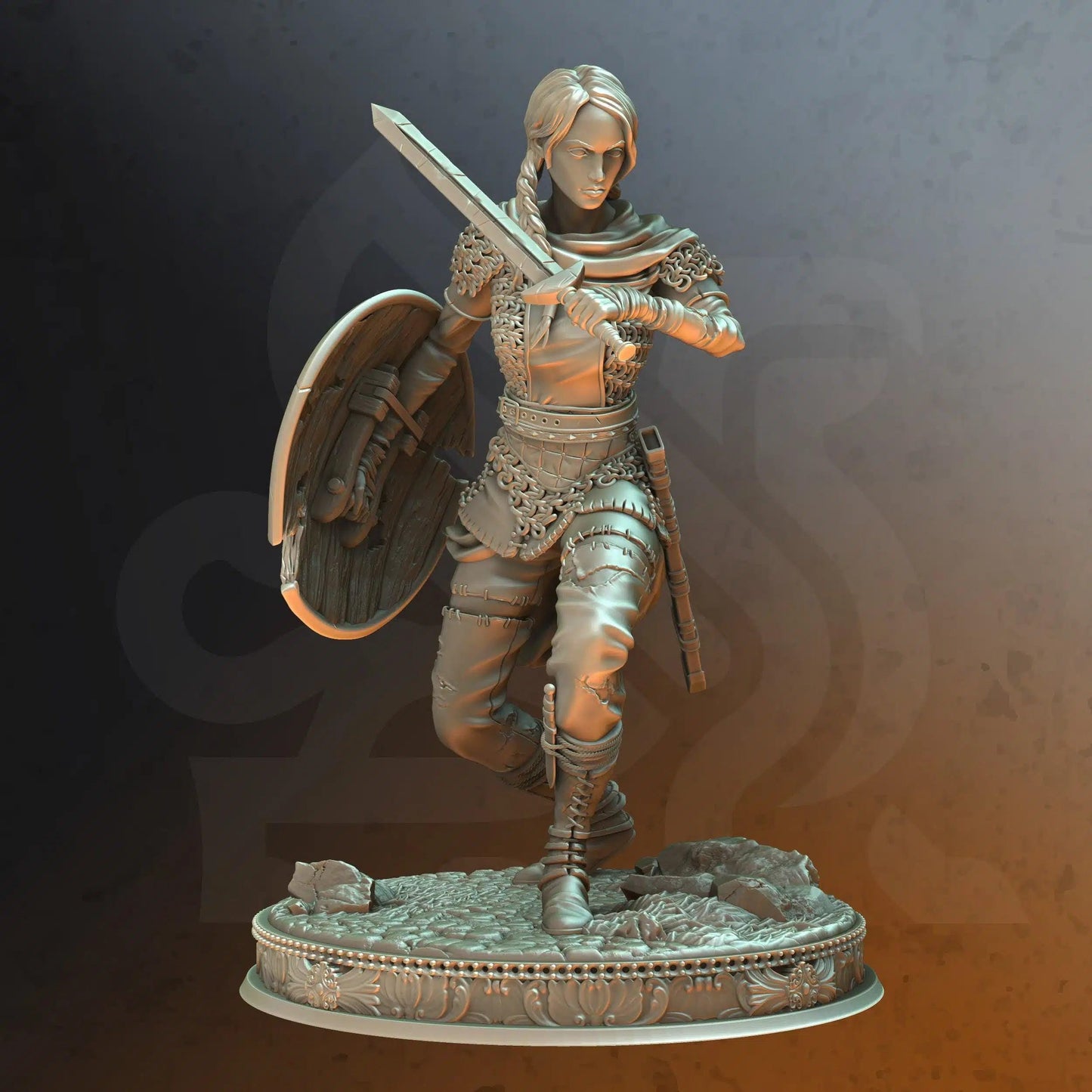 Freya The Fearless - 3D Printed Fighter Character Miniature