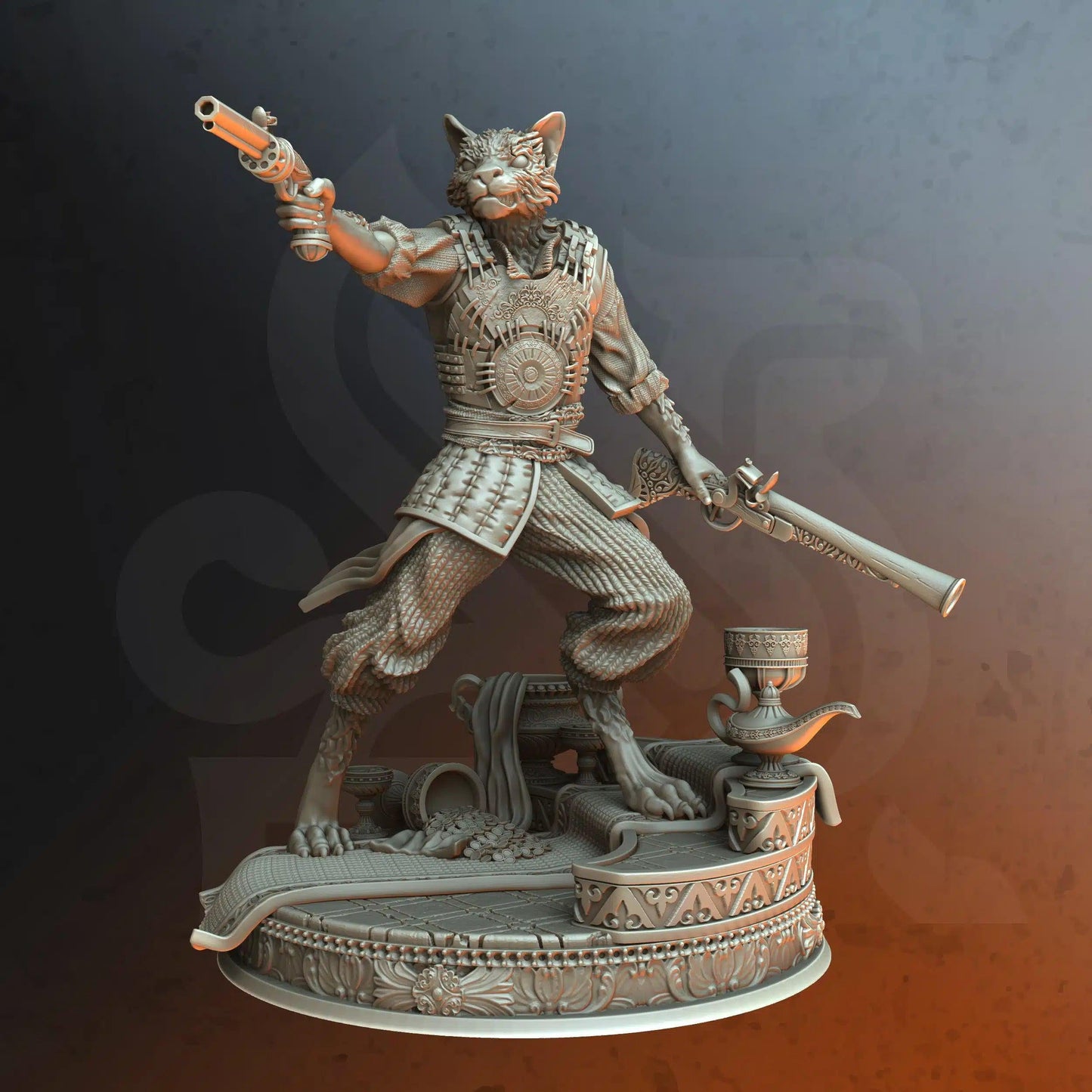 Sultan’s Bodyguard – Kara’Ta - 3D Printed Gunslinger Character Miniature