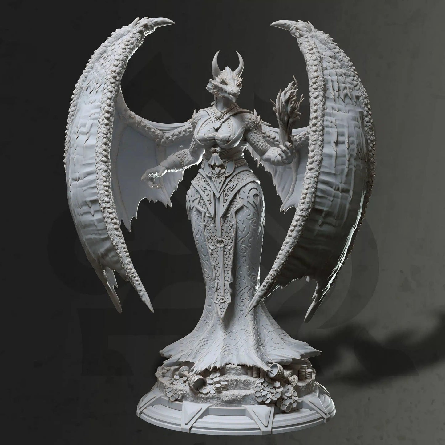 Tharvaya – Dragon Warlock - 3D Printed Warlock Character Miniature