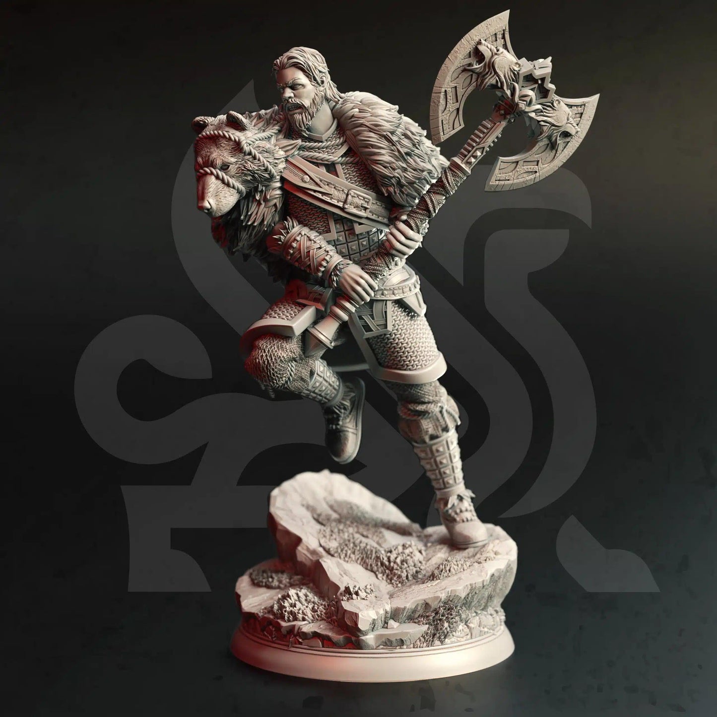 King Hjolmir II King of Formen - 3D Printed Barbarian Character Miniature