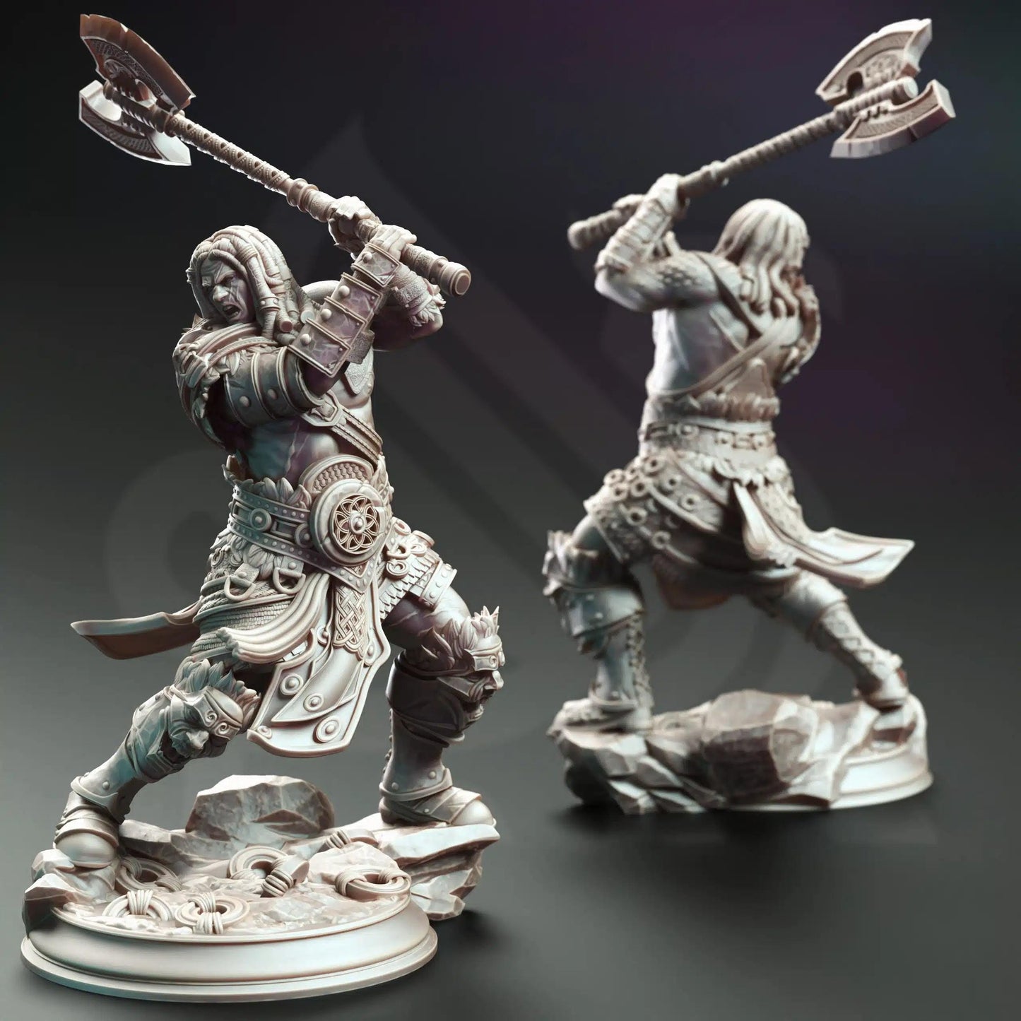 Charnuk Colossal Knight - 3D Printed Barbarian Character Miniature