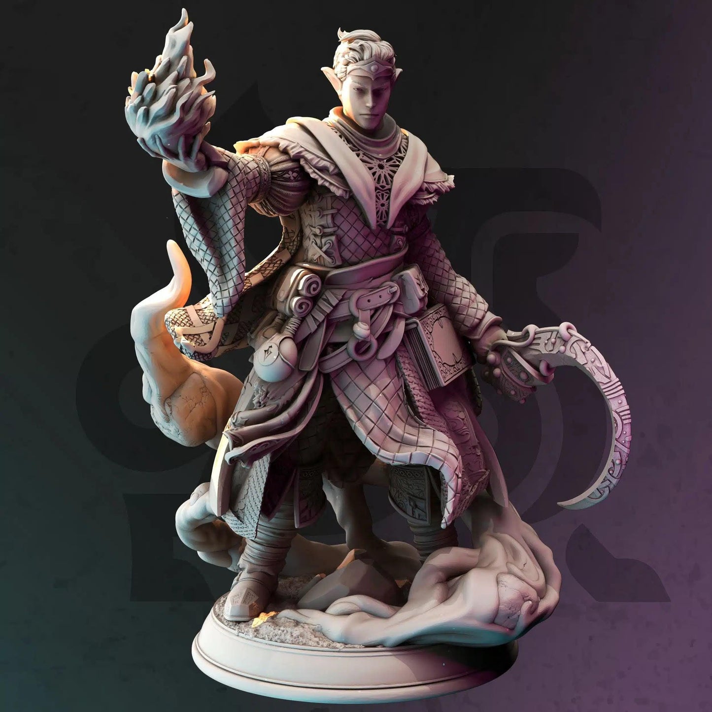 Yunas Ecklinse – Agent of Illusion - 3D Printed Wizard Character Miniature