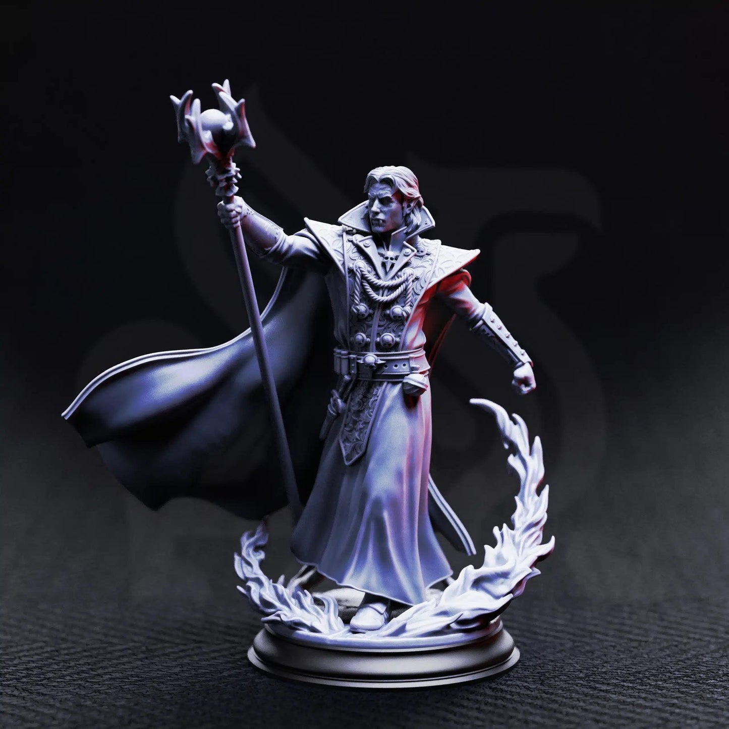 Renard the Black Hearted – Vampire Haemomancer - 3D Printed Wizard Character Miniature