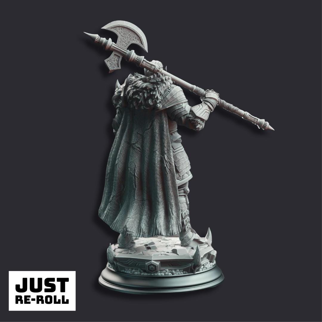 Trenon the Chainbreaker Orc Hero - 3D Printed Barbarian Character Miniature