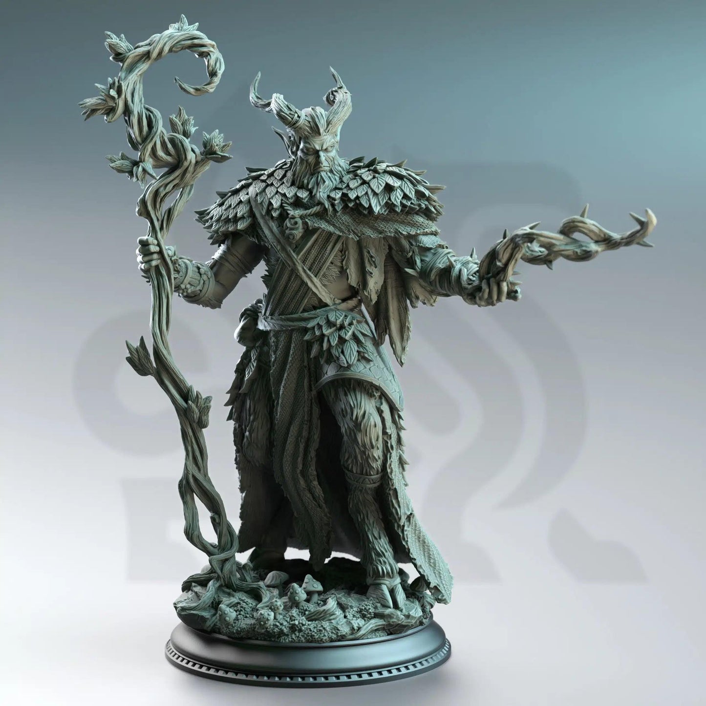 Old Barkhorn Satyr Druid - 3D Printed Druid Character Miniature