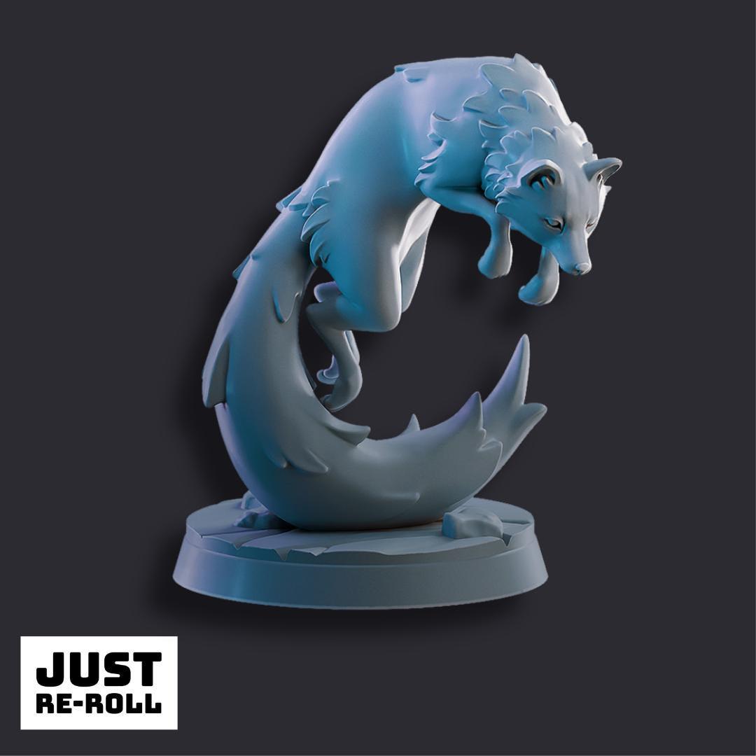Arctic Fox Companions - 3D Printed Fantasy Fox Miniatures