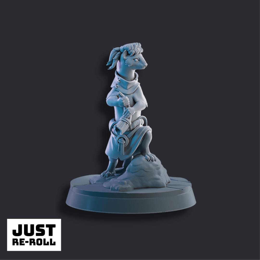 Ferret Lookouts - 3D Printed Fantasy Ferret Miniatures
