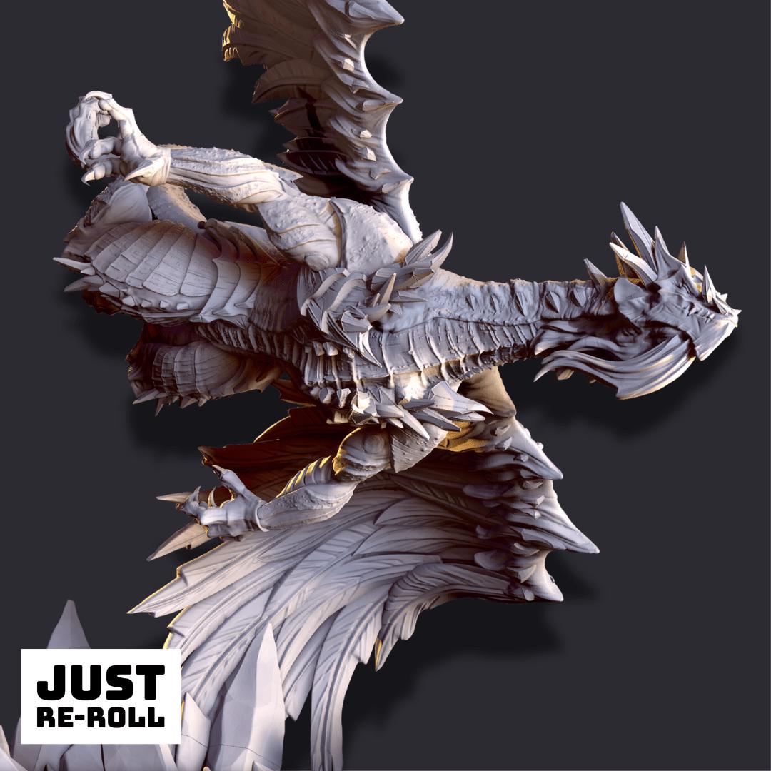 Jabihan The Frost White Dragon - 3D Printed Dragon Miniature