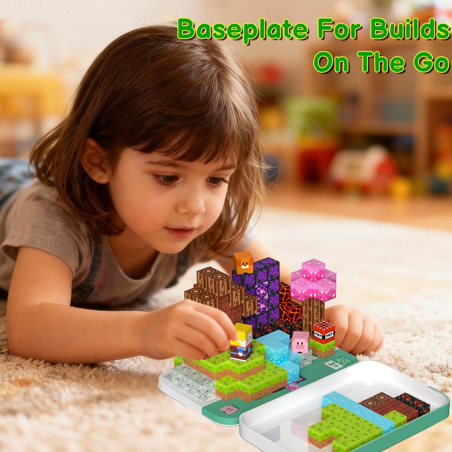 iLacven Magnetic Blocks Travel Set – 100 Pcs Tin Box STEM Building Toys for Kids 3-12