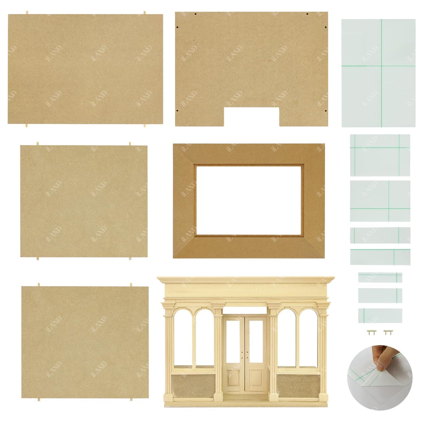 iLAND Wooden Dollhouse Room Box 1:12 Scale – Mini Store & Coffee Shop