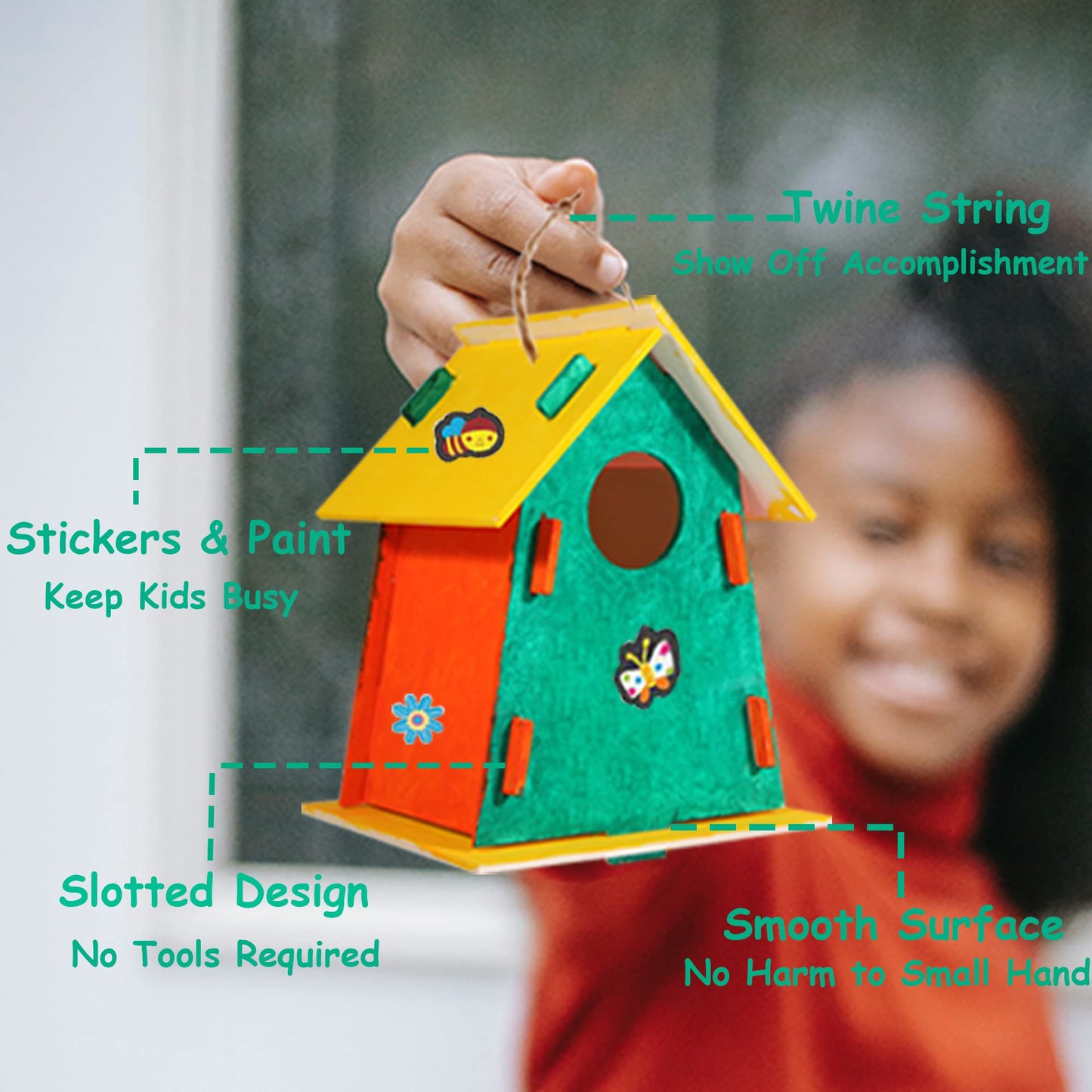 ILHSTY 12-Pack Large DIY Bird House Kits for Kids – Build, Paint & Decorate (6 Styles)