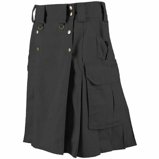 Ilitary Combat Tactical Duty Kilt Police Cargo Urban Uniform Dark Gray Kilt